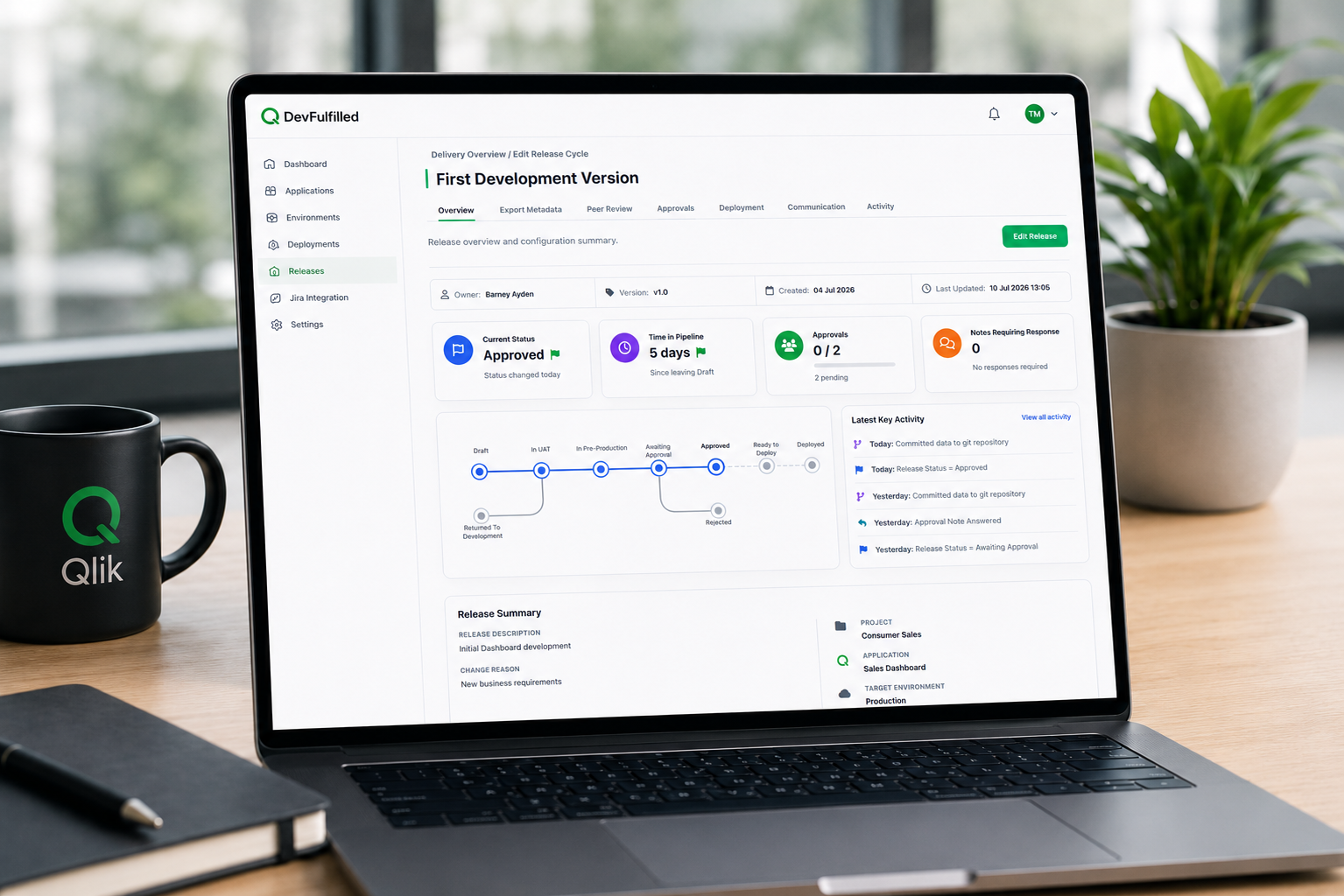 Managing releases in a Qlik environment with DevFulfilled